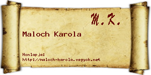 Maloch Karola névjegykártya
